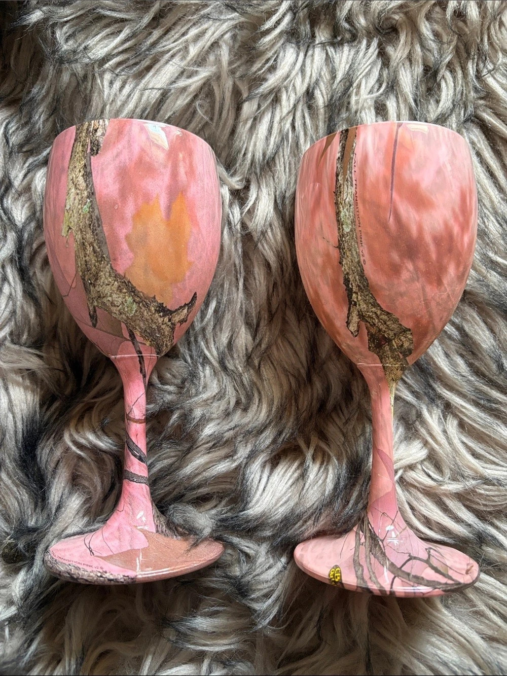Pink Camo Wine Glasses